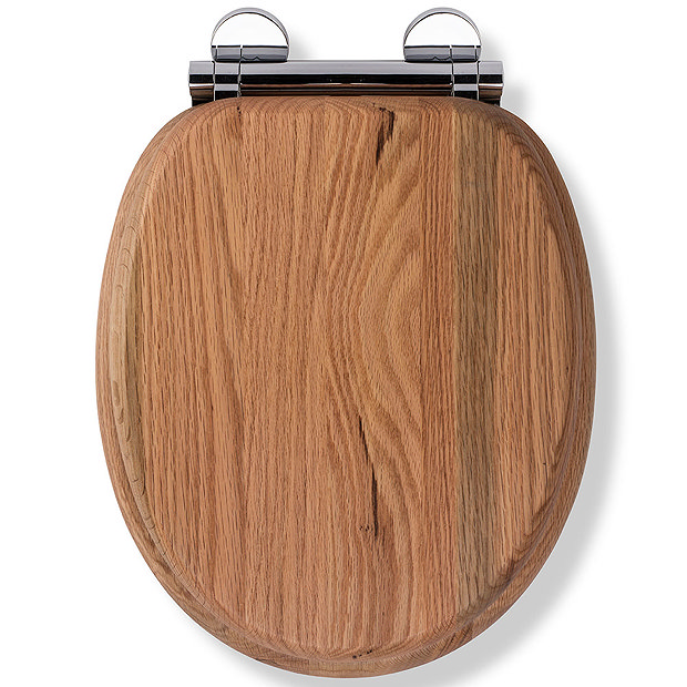 Croydex FlexiFix Rutland Solid Oak AntiBacterial Toilet Seat with Soft Close and Quick Release