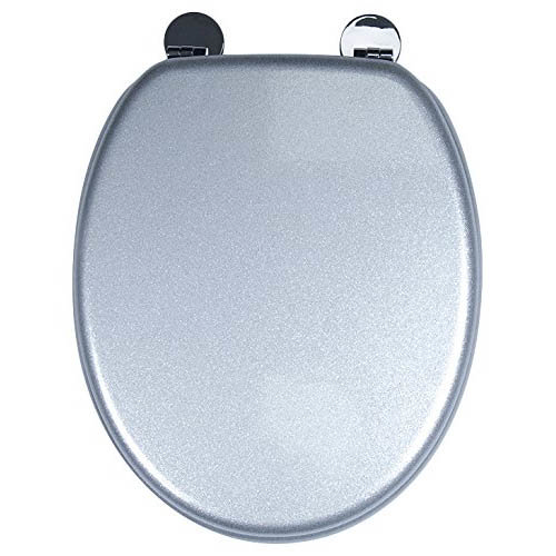 Croydex Flexi-Fix Silver Quartz Effect Anti-Bacterial Toilet Seat - WL601840H  Profile Large Image