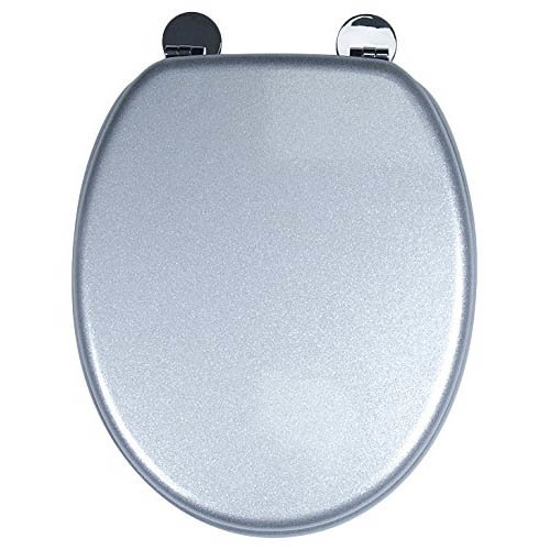 Croydex Flexi-Fix Silver Quartz Effect Anti-Bacterial Toilet Seat - WL601840H Profile Large Image