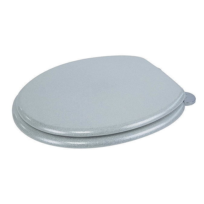 Croydex Flexi-Fix Silver Quartz Effect Anti-Bacterial Toilet Seat - WL601840H Feature Large Image
