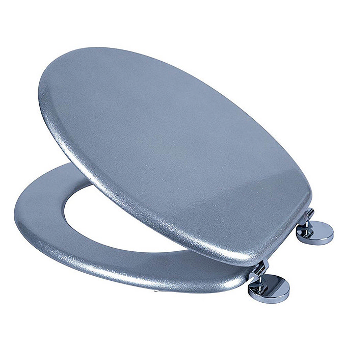 Croydex Flexi-Fix Silver Quartz Effect Anti-Bacterial Toilet Seat - WL601840H Large Image