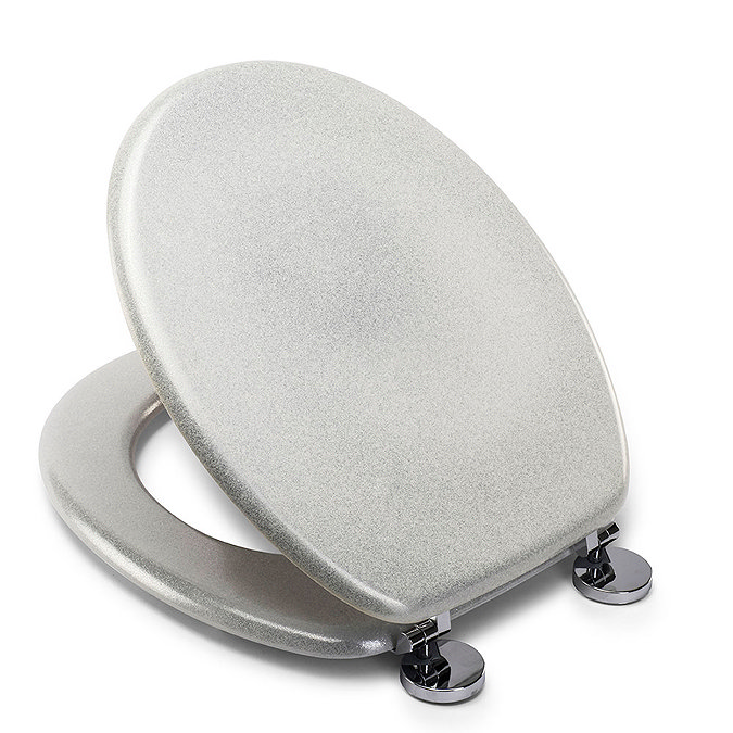 Croydex Flexi-Fix White Quartz Effect Anti-Bacterial Toilet Seat - WL601822H Large Image