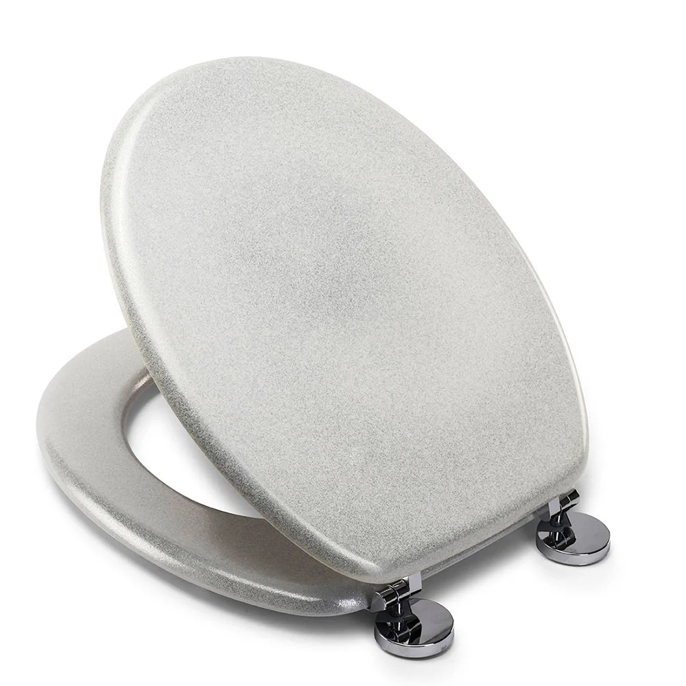 Croydex Flexi-Fix White Quartz Effect Anti-Bacterial Toilet Seat