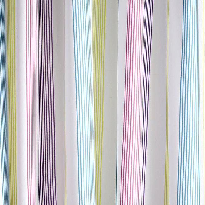 Croydex - Fresh Stripes Textile Shower Curtain - W1800 x L1800mm - AF288515 Large Image