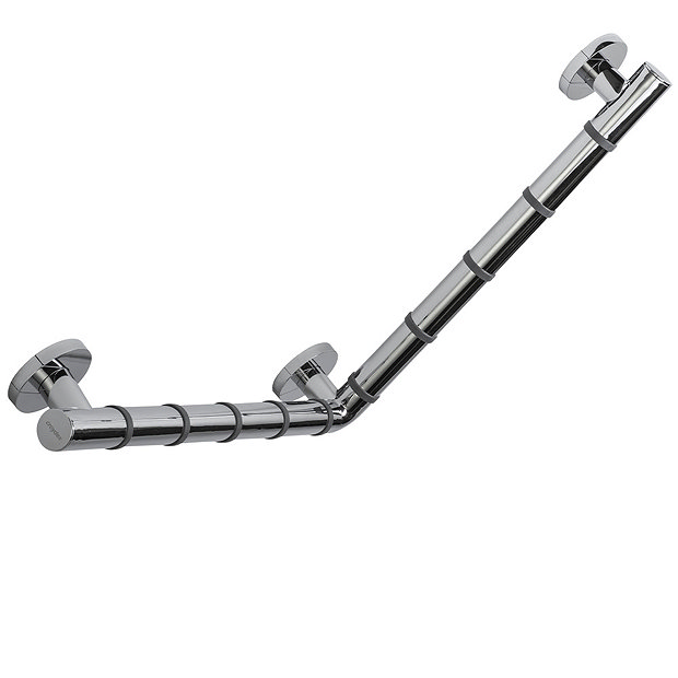 Croydex Grab N Grip L-Shaped 480mm Rail Grab Bar - Chrome - AP531041  Standard Large Image