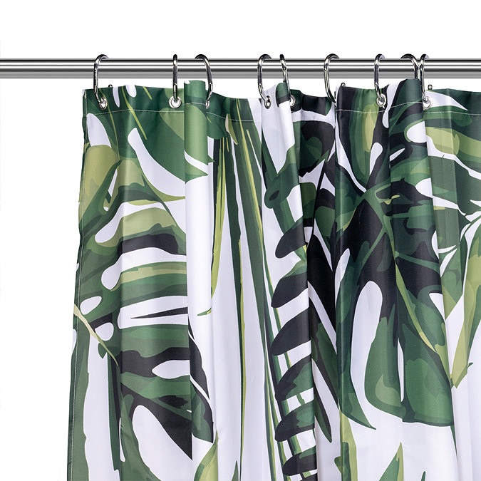 Croydex Green Botanical Design Shower Curtain 1800 x 1800mm