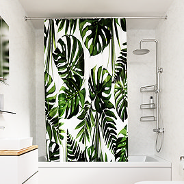 Croydex Green Botanical Design Shower Curtain 1800 x 1800mm
