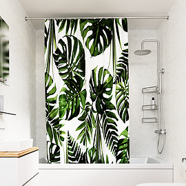Croydex Green Botanical Design Shower Curtain 1800 x 1800mm