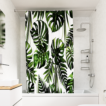Croydex Green Botanical Design Shower Curtain 1800 x 1800mm