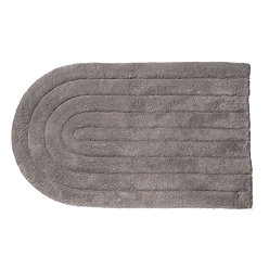 Top-down view of the Croydex Grey Arched Bath Mat showing the four arched details, pictured on a white background.
