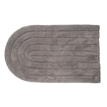 Angled-top view of the Croydex Grey Arched Bath Mat, pictured on a white background.