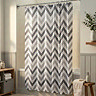 Croydex Grey Chevron Textile Shower Curtain W1800 x H1800mm