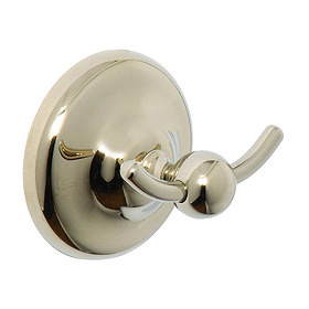 Croydex Grosvenor Flexi-Fix Double Robe Hook - Gold - QM701703 Large Image