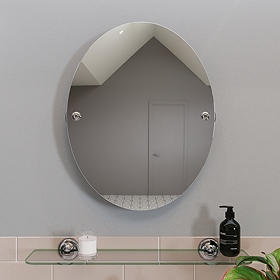 Croydex Grosvenor Flexi Fix Round Tilt Mirror - Chrome