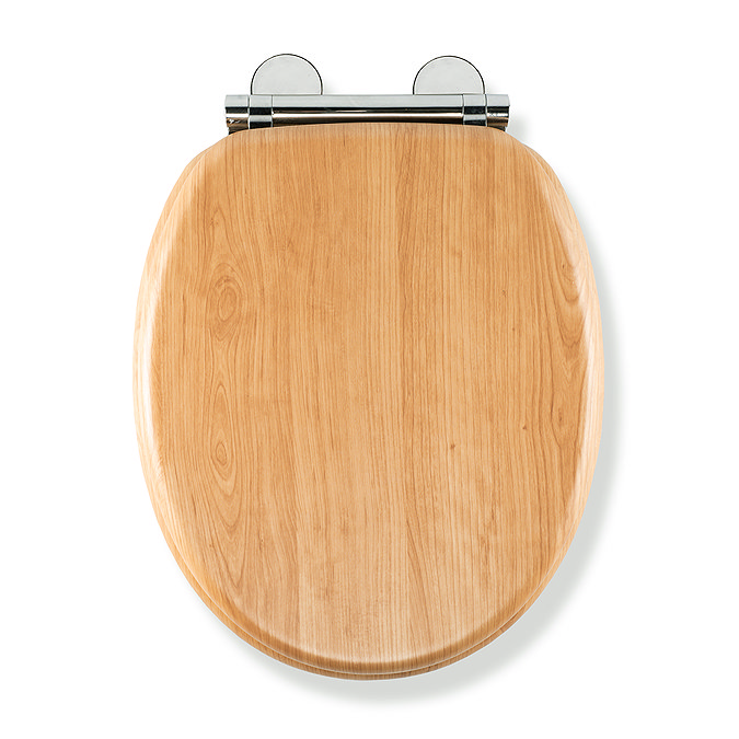 Croydex Hartley Oak Effect Toilet Seat with Soft Close and Quick Release - WL605076H  Profile Large 