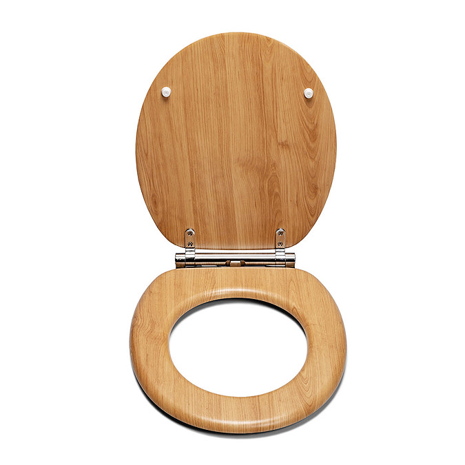 Croydex Hartley Oak Effect Toilet Seat with Soft Close and Quick Release - WL605076H  Feature Large 