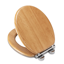 Croydex Hartley Oak Effect Toilet Seat with Soft Close and Quick Release - WL605076H Medium Image