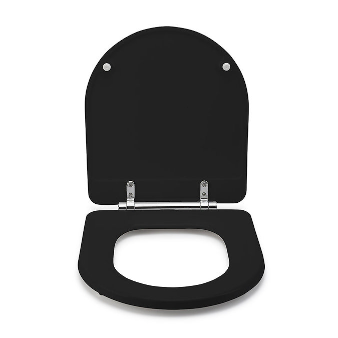 Croydex Iseo Black D-Shaped Flexi-Fix Toilet Seat with Soft Close and Quick Release - WL610321H  Fea