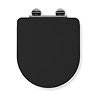 Croydex Iseo Black D-Shaped Flexi-Fix Toilet Seat with Soft Close and Quick Release - WL610321H  In 