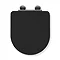 Croydex Iseo Black D-Shaped Flexi-Fix Toilet Seat with Soft Close and Quick Release - WL610321H In