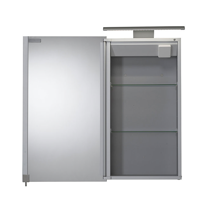 Croydex Jefferson Hang N Lock Single Door Illuminated Mirror Cabinet with Shaver Socket 700 x 400mm - WC147769E Standard Large Image