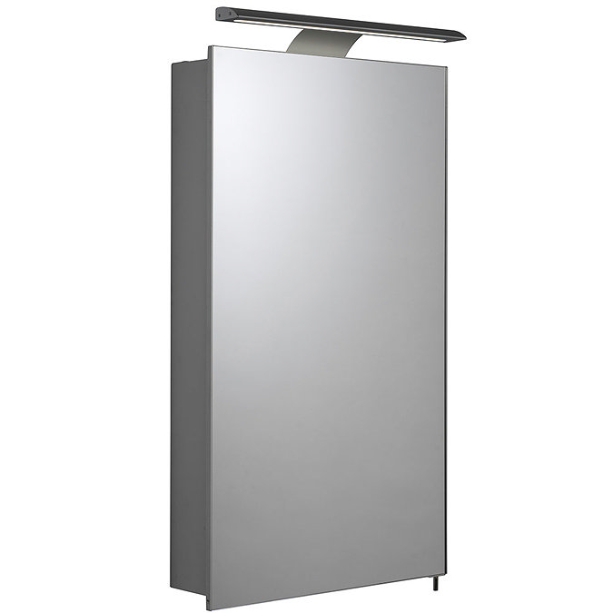 Croydex Jefferson Hang N Lock Single Door Illuminated Mirror Cabinet with Shaver Socket 700 x 400mm - WC147769E In Bathroom Large Image