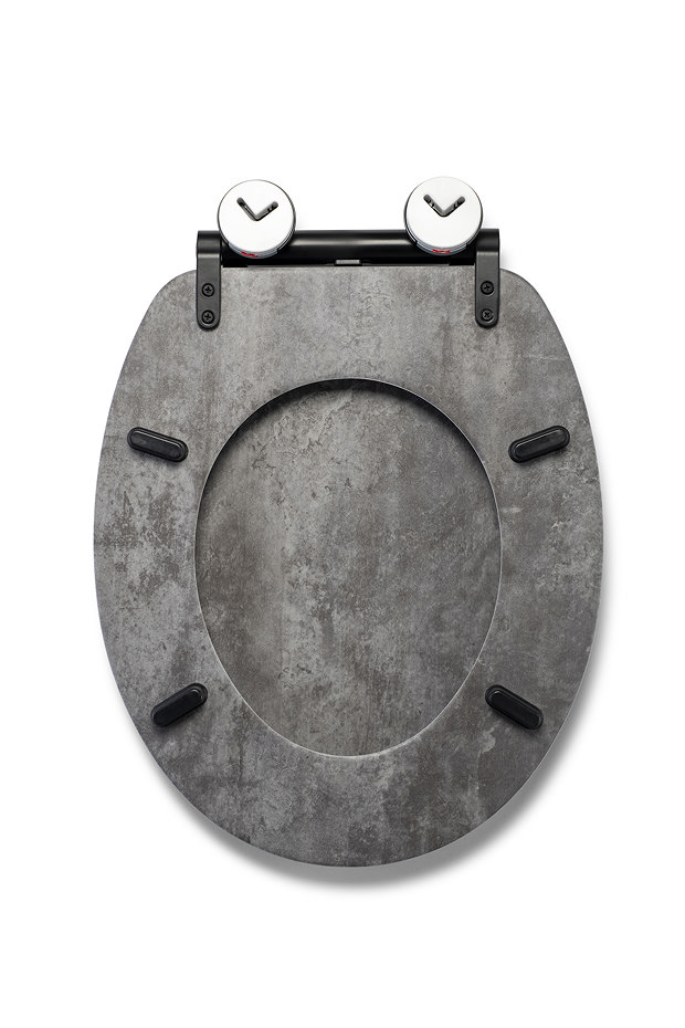 Croydex Kirkstone Slate Effect FlexiFix Toilet Seat with Soft Close