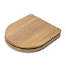 Croydex Levico Oak Effect D-Shaped Flexi-Fix Toilet Seat with Soft Close and Quick Release - WL61028