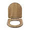 Croydex Levico Oak Effect D-Shaped Flexi-Fix Toilet Seat with Soft Close and Quick Release - WL61028