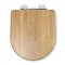 Croydex Levico Oak Effect D-Shaped Flexi-Fix Toilet Seat with Soft Close and Quick Release - WL61028