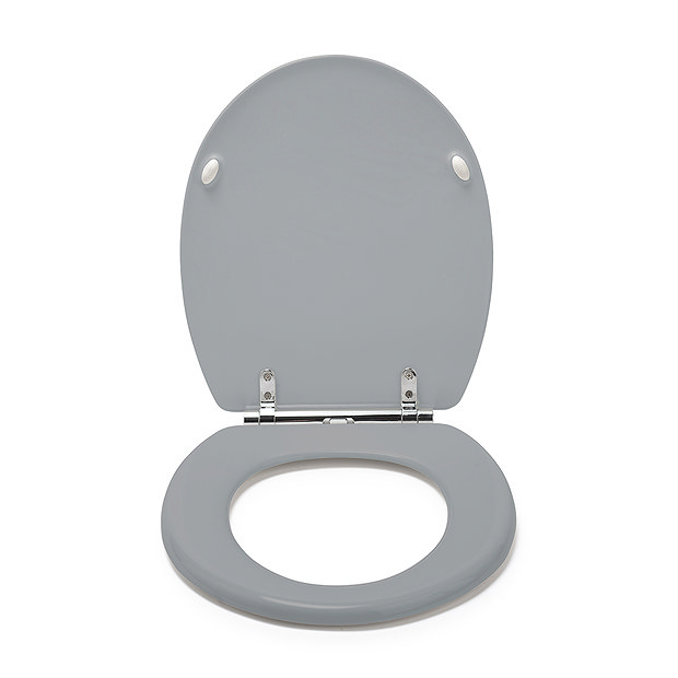 Croydex Lugano Grey FlexiFix Toilet Seat with Soft Close and Quick