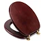 Croydex Mahogany Effect Solid Wood Toilet Seat with Brass Effect Fixings  Feature Large Image