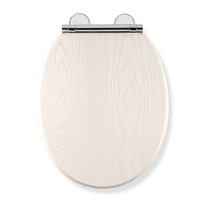 Croydex Maitland White Oak Effect Flexi-Fix Toilet Seat with Soft Close and Quick Release - WL605122