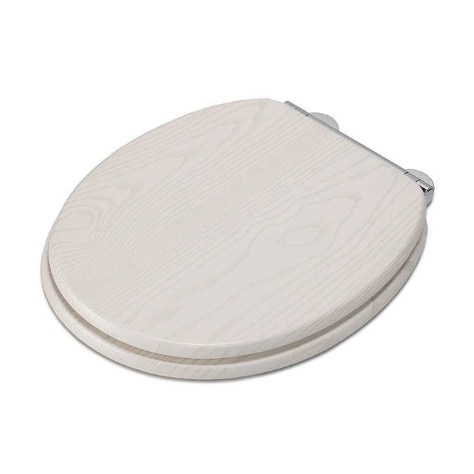Croydex Maitland White Oak Effect Flexi-Fix Toilet Seat with Soft Close and Quick Release - WL605122