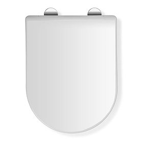 Croydex Malo D-Shape White Flexi-Fix Toilet Seat with Soft Close and Quick Release - WL611022H Large