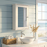 Croydex Malton Wooden Single Door White Bathroom Mirror Cabinet with FlexiFix