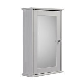Croydex Malton Wooden Single Door White Bathroom Cabinet with FlexiFix - WC280122 Medium Image