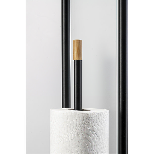 Multi-functional Toilet Paper Roll Tissue Holder Bathroom Black A