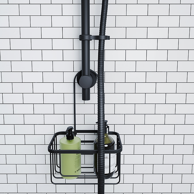 Croydex Matt Black Hook Over Shower Caddy - QM260421 Standard Large Image