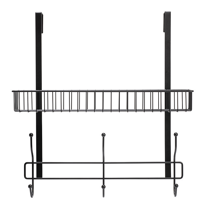 Croydex Matt Black Large Hook Over Shower Caddy - QM262121 Standard Large Image