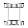 Croydex Matt Black Two Tier Corner Shower Basket - QM260221  Profile Large Image