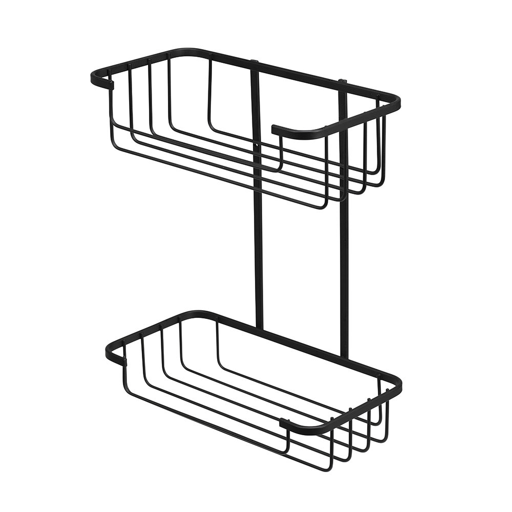 Croydex Matt Black Two Tier Cosmetic Shower Basket - QM260521