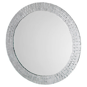 Croydex Meadley Circular Mirror with Mosaic Surround 600 x 600mm Large Image