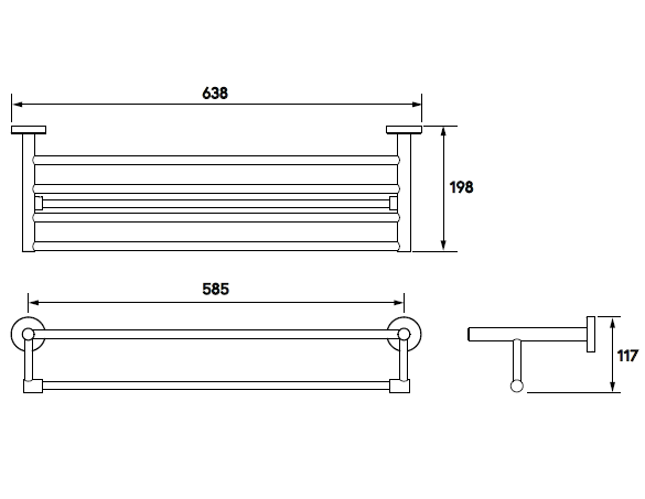 Croydex Metlex Callisto Towel Rack With Bottom Rail