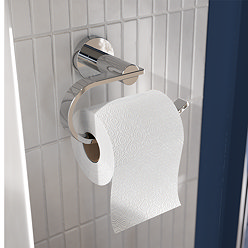 Croydex Metra Flexi-Fix Chrome Toilet Roll Holder