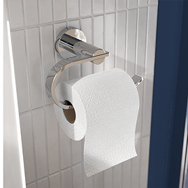 Croydex Metra Flexi-Fix Chrome Toilet Roll Holder