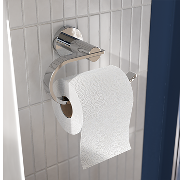 Croydex Metra Flexi-Fix Chrome Toilet Roll Holder