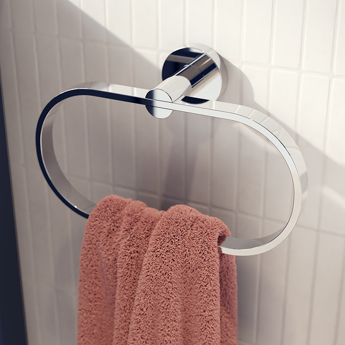 Croydex Metra Flexi-Fix Chrome Towel Ring