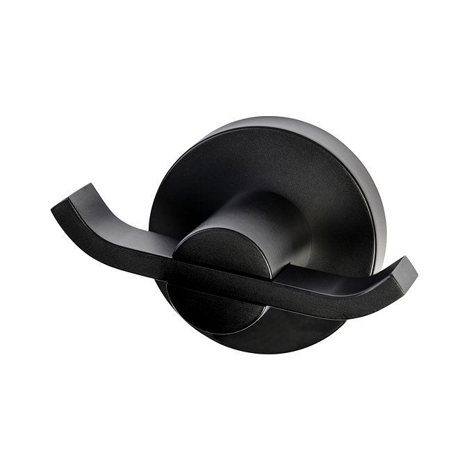 Croydex Metra Flexi-Fix Matt Black Double Robe Hook