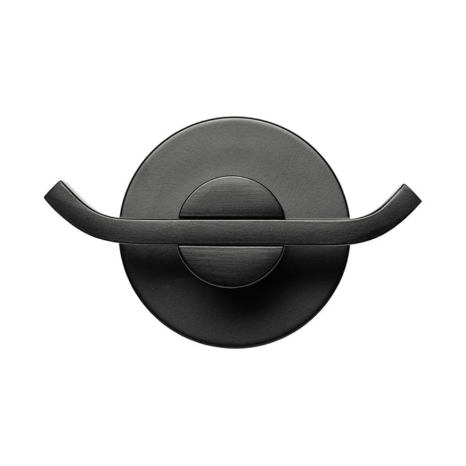 Croydex Metra Flexi-Fix Matt Black Double Robe Hook